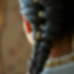 Intricate braid adorned with decorative rings