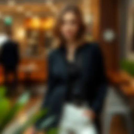 Elegant casual blazer in a trendy setting
