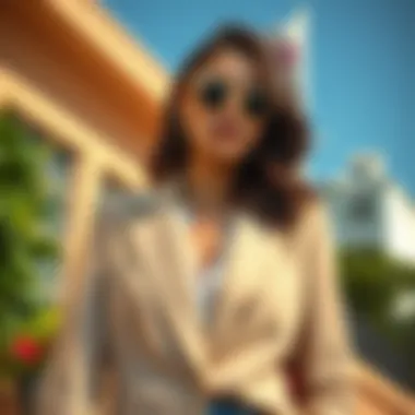 Casual blazer styled for a summer outing