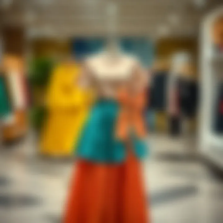 Color Coordination in Fashion An elegant color-coordinated casual skirt and top set on a chic display