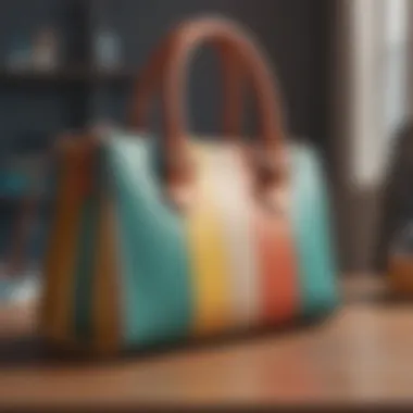 Sustainable Color Block Handbags A collection of sustainable color block handbags made from eco-friendly materials