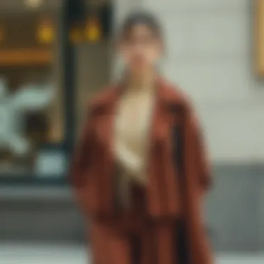 Fashionable outfit featuring corduroy shacket layered over a dress