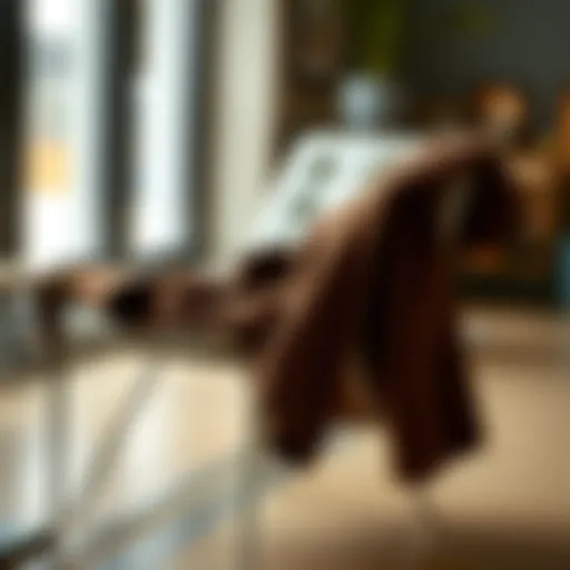 Stylish corduroy shacket draped on a modern chair