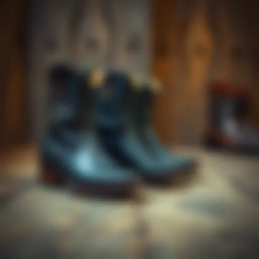 Stylish Cowboy Boots with Zippers Stylish cowboy boots with zippers displayed on a rustic wooden floor