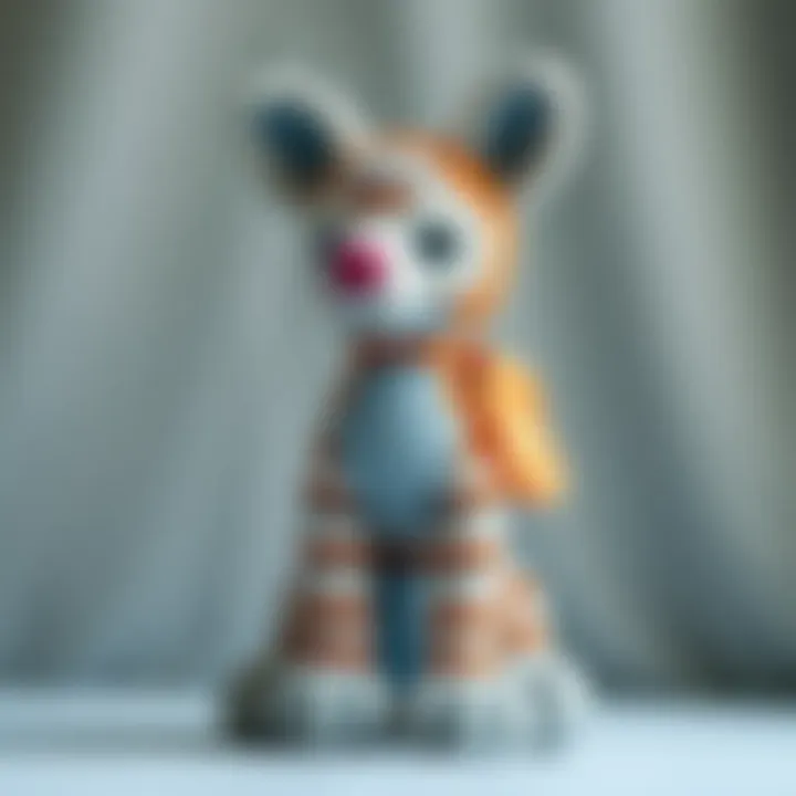 Intricate Crocheted Animal A beautifully crafted crocheted animal figure showcasing intricate designs