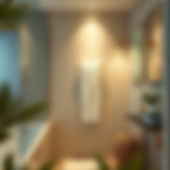 Enhancing Organization with Style Floating towel rack enhancing organization in a chic bathroom