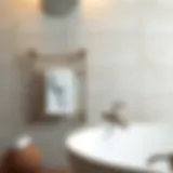 Sleek Design for Contemporary Spaces Sleek modern floating towel rack in a contemporary bathroom setting