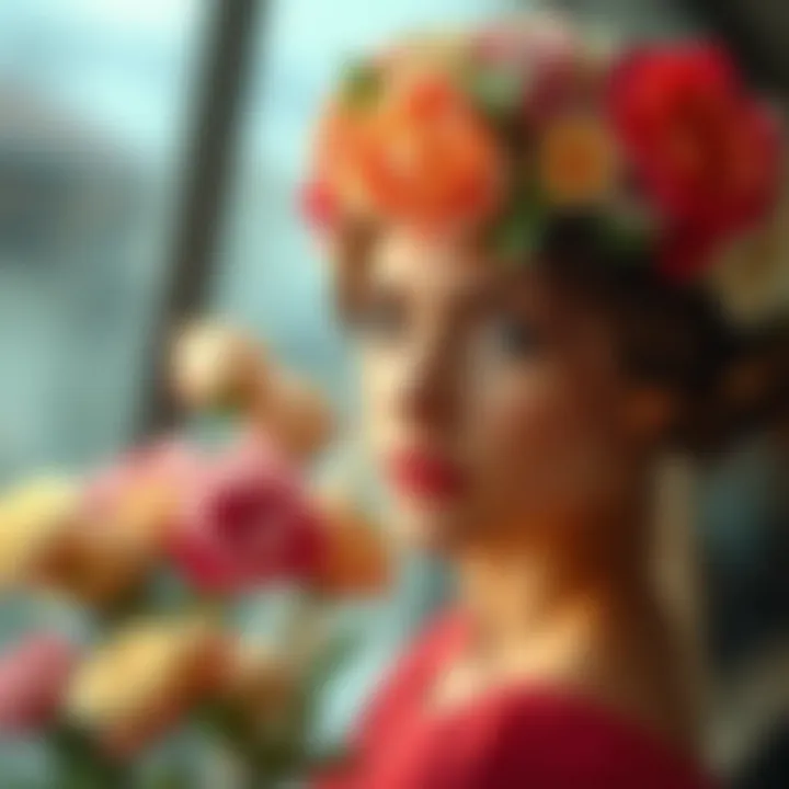 The Charm of Floral Elegance Elegant floral headbands displayed elegantly