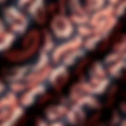 Close-up of floral jacquard fabric texture showcasing intricate patterns