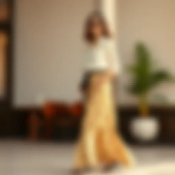 Formal Styling of Floral Jacquard Skirt Elegant floral jacquard skirt paired with classic accessories for formal wear