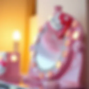 Close-up of the intricate details of the Hello Kitty makeup mirror.