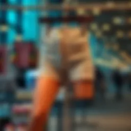 Stylish high waist postpartum shorts on a display