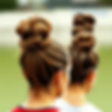 Variations of Messy Bun Styles Artistic representation of variations in messy bun styles