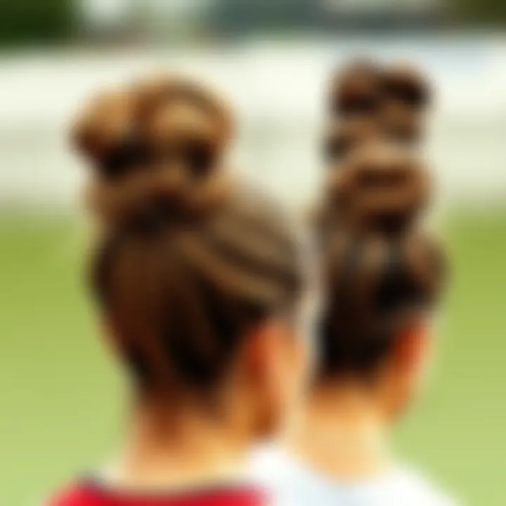 Variations of Messy Bun Styles Artistic representation of variations in messy bun styles