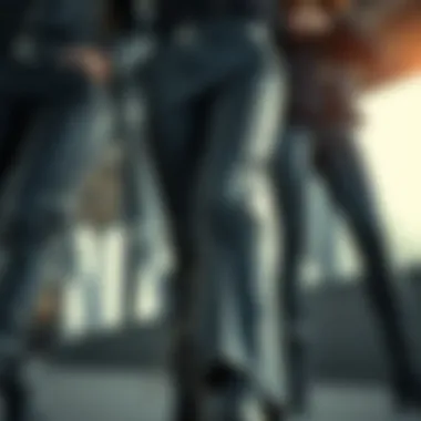 Different styles of leather pants with lace-up front