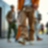 Historical evolution of cargo pants showcasing different styles