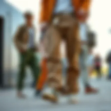 Historical evolution of cargo pants showcasing different styles