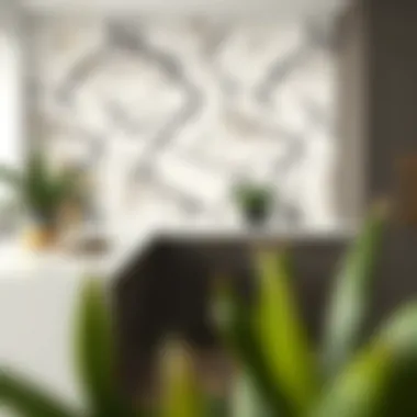 Inspiration board showcasing various marble wallpaper designs