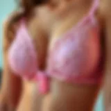 Intricate Lace Detailing on Pink Cherry Lingerie Intricate lace detailing on pink cherry lingerie