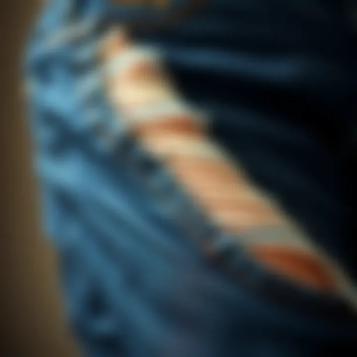 Unique Seam Details Close-up of unique seam details on plus size deconstructed jeans