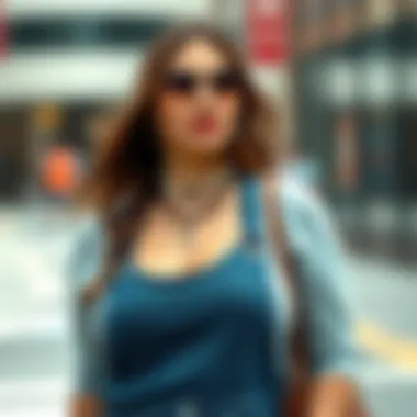 Accessorized Look with Denim Pinafore Fashionable accessorized denim pinafore outfit