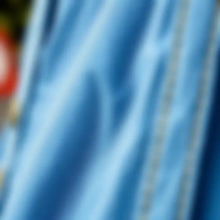 Close-Up of Denim Pinafore Fabric Detail of fabric texture of denim pinafore