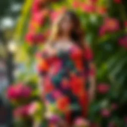 A beautiful plus size floral romper showcasing vibrant patterns