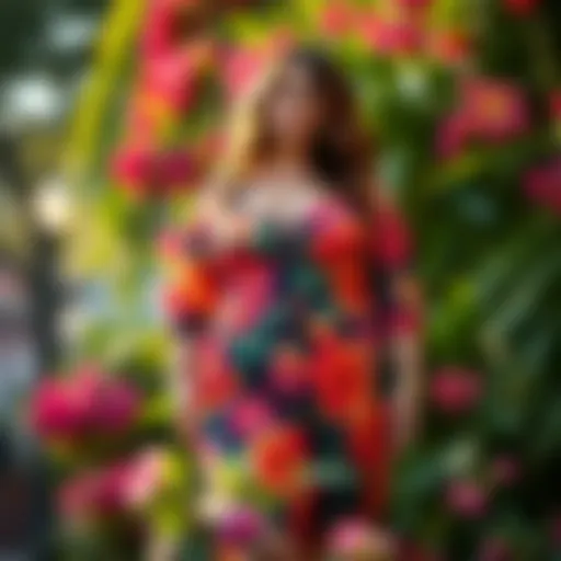 A beautiful plus size floral romper showcasing vibrant patterns