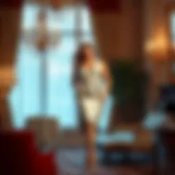 Elegant plus size formal romper in a sophisticated setting