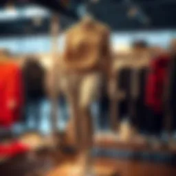 Stylish plus size knit leggings on display