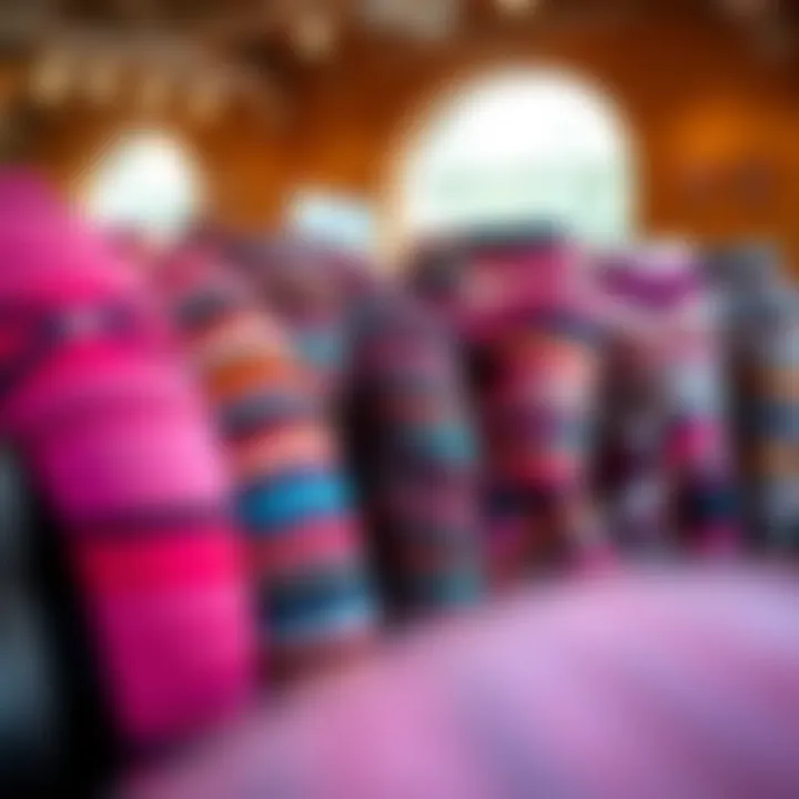 Array of vibrant colors and designs of knit leggings