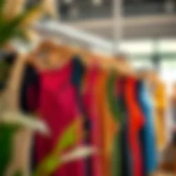 A selection of vibrant plus size knitted tank tops displayed on a rack