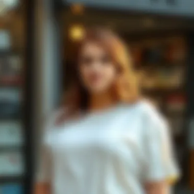 Confidence in Plus Size Fashion Confident individual wearing a plus size long t-shirt in a casual setting