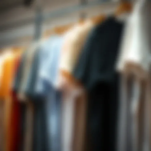 Diverse Plus Size Long T-Shirts Diverse array of plus size long t-shirts displayed on hangers