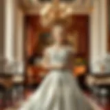 Elegant plus size princess dress in a lavish setting