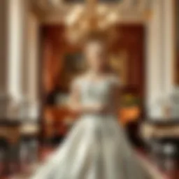 Elegant plus size princess dress in a lavish setting