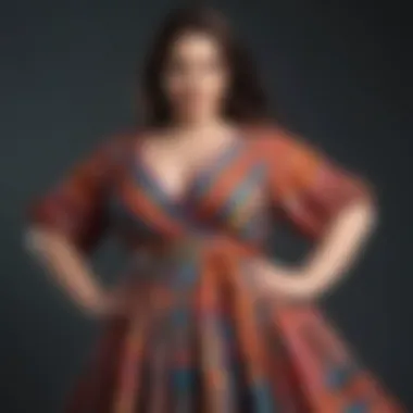 Trendy plus-size western dress in vibrant colors