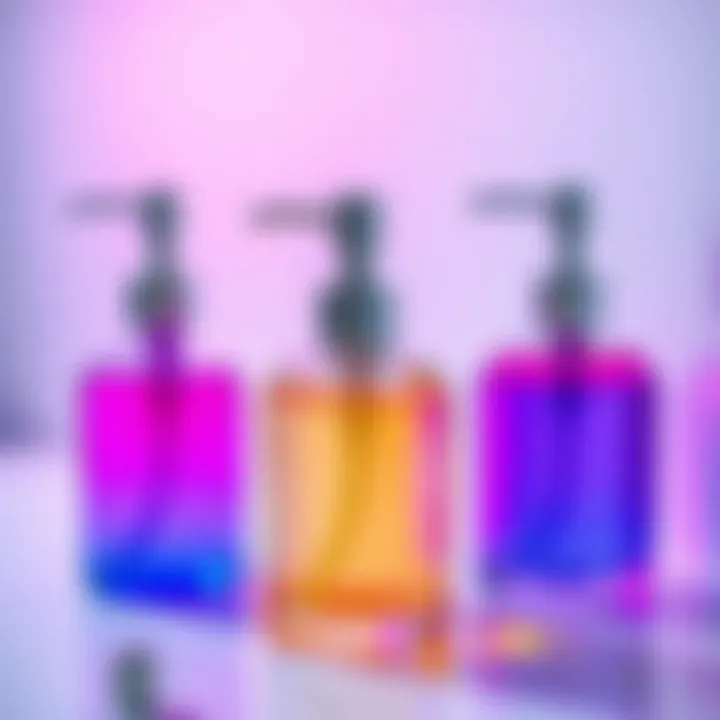 Stylish Soap Dispensers Aesthetic arrangement of rainbow soap dispensers