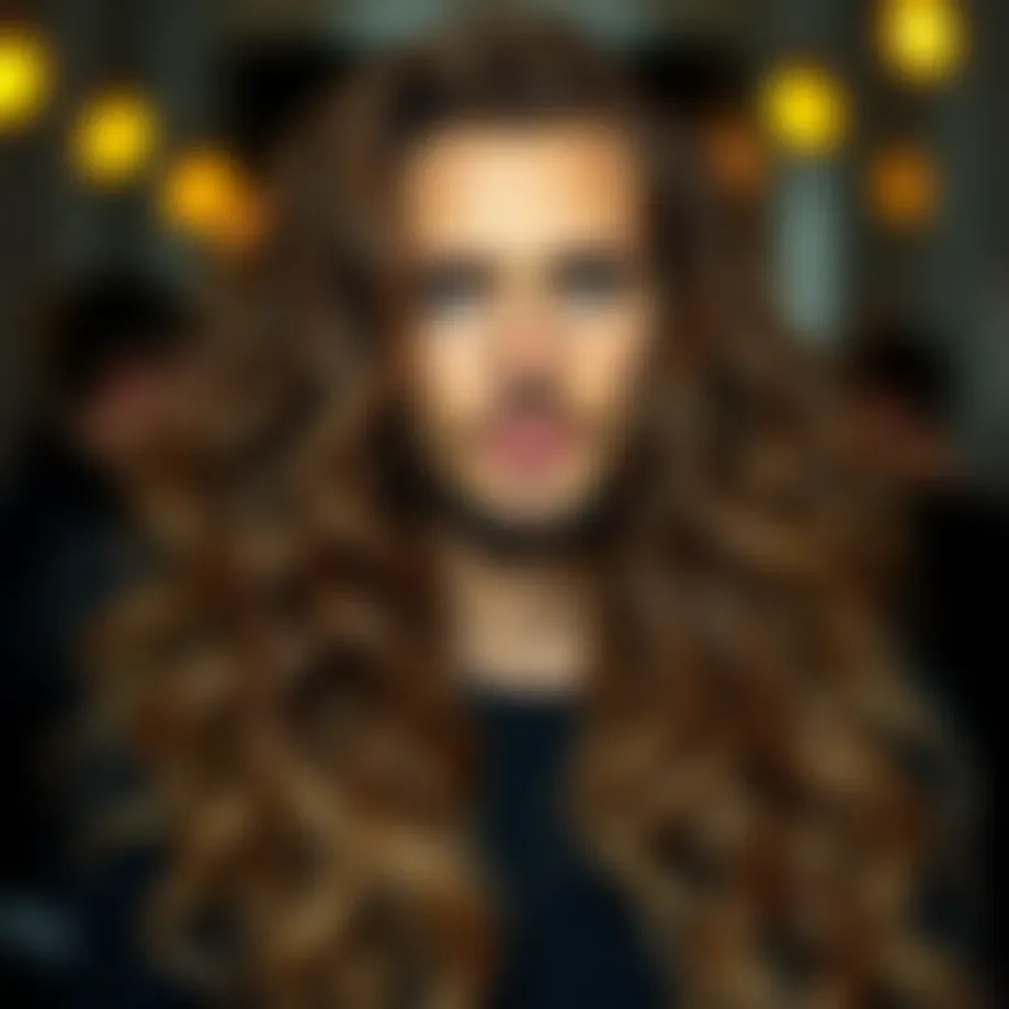 Luxurious long hair wig showcasing natural waves