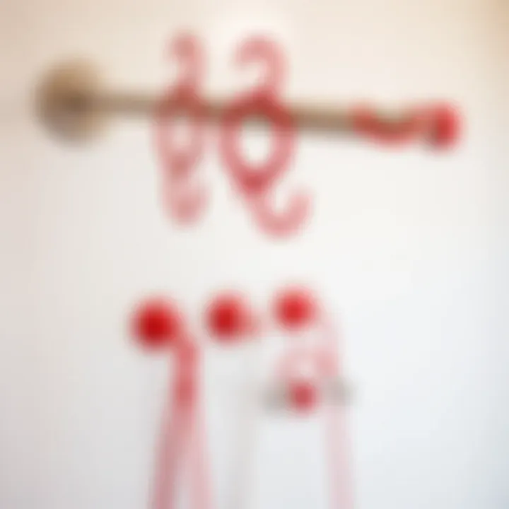 Comparative Styles of Red Shower Curtain Hooks Diverse styles of red shower curtain hooks arranged for comparison