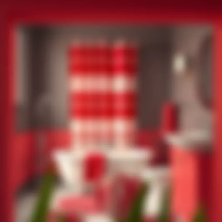 Red Shower Curtain Hooks Enhancing a Vibrant Bathroom Red shower curtain hooks in a vibrant bathroom setting