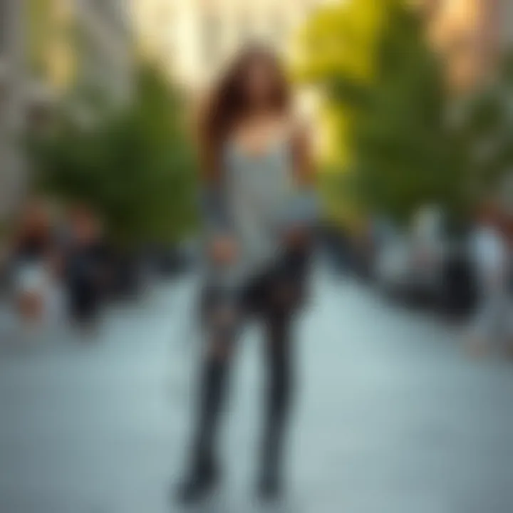 Fashion Forward: Ripped Leggings in Modern Styles Stylish outfit featuring ripped leggings paired with contemporary fashion elements