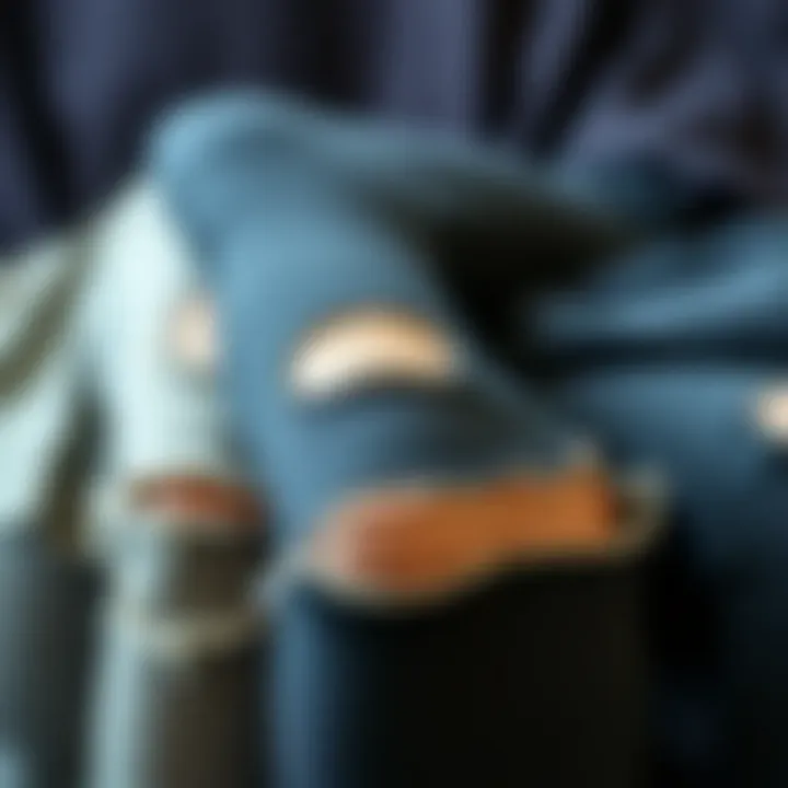 Eco-Conscious Choices: Fabric Selection for Ripped Leggings Sustainable fabric options for ripped leggings displayed together