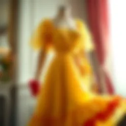 Elegant spring dress showcasing delicate fabric and vibrant colors