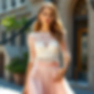 Romantic Look with Lace Detailing Exquisite lace top paired with a flirty skirt for a romantic vibe