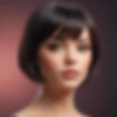 Stylish short straight wig on a mannequin