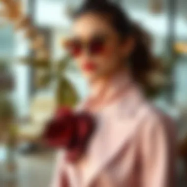 Silk Eucalyptus in Fashion Chic fashion ensemble featuring silk eucalyptus accents