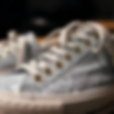 Intricate Details of Silver Glitter Sneakers Close-up of sparkling silver glitter sneakers showcasing intricate details