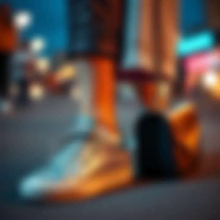 Fashionable Attire with Glitter Sneakers Stylish outfit featuring silver glitter sneakers complemented by fashionable attire