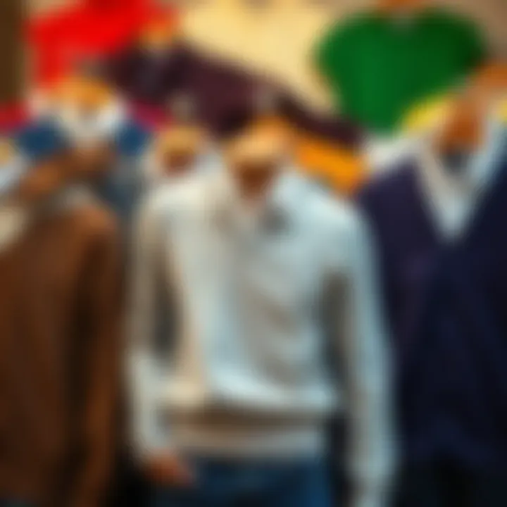 Variety of Slim Fit Sweater Vests A collection of slim fit sweater vests in various colors and fabrics